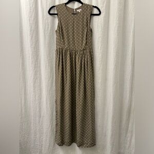 Steven‎ Alan 100% Silk Maxi Dress Polka Dot Sleeveless Side Pockets Size P